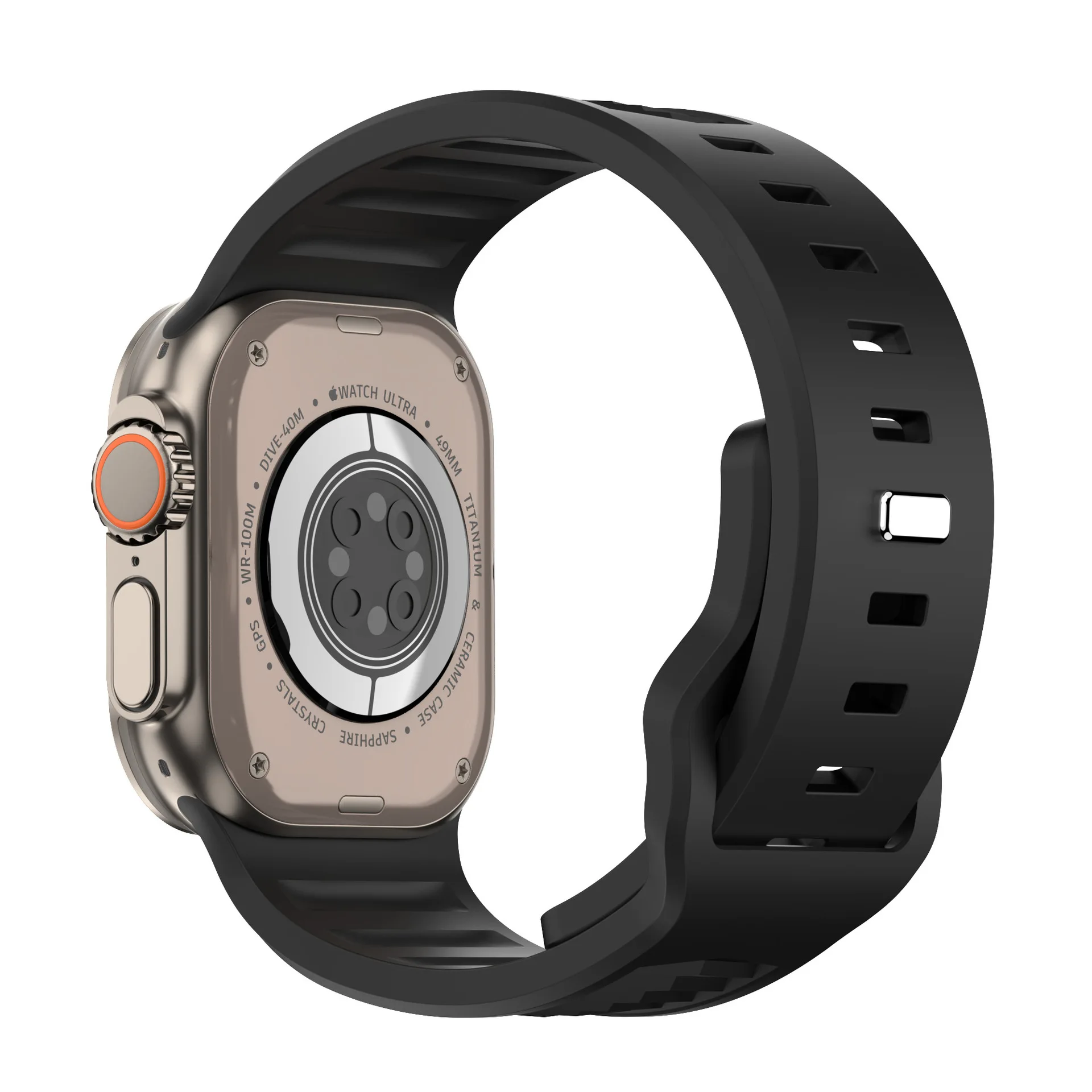 สายซิลิโคนสําหรับ Apple Watch Band Ultra 2/1 49 มม.Series 9 8 7 45 มม.กีฬาสร้อยข้อมือ iWatch 6 5 4 3 SE 44 มม.42 มม.เข็มขัด Correa