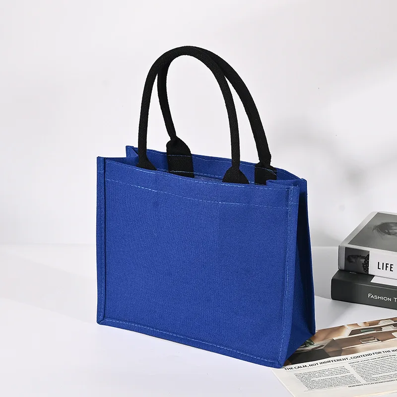 Custom Print Logo Three-dimensional Portable Canvas Bag for Women Shopping Work School and Travel Simple and Fashion Tote Bag
