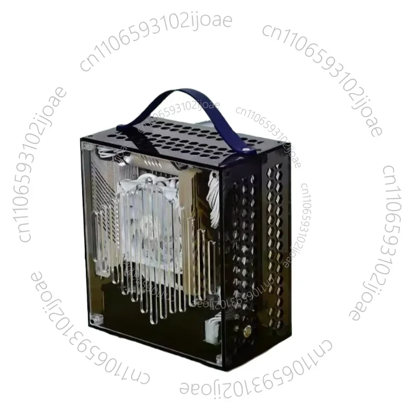 Mini Portable A4 Portable 1U Power Supply Mini Single Display Fully Transparent Side Transparent Small Main Case