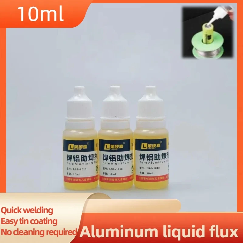 10ml/Bottle Smooth Flow Aluminum Wash Free Liquid Soldering Flux Metal Solder Odorless Liquid Quick Welding Soldering Oil Tools