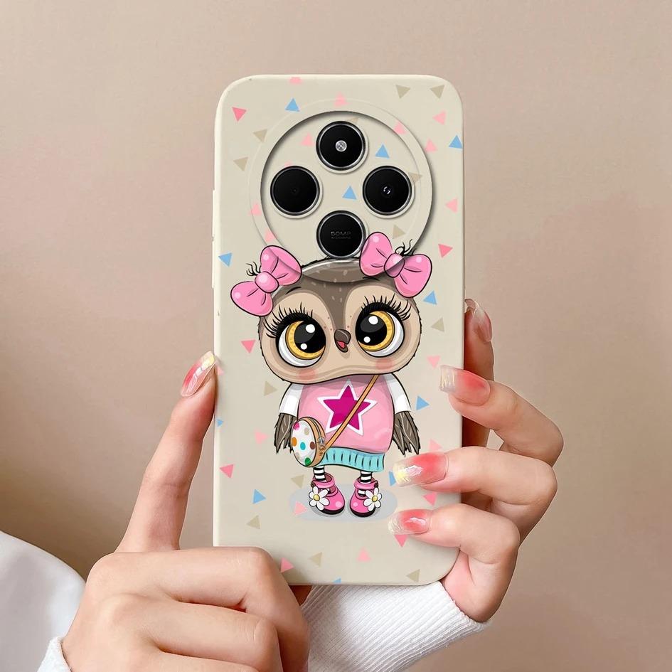 For Xiaomi Redmi 14C 4G inch Cover Funda Cartoon Pattern Case Liquid Silicone Matte Anti Drop Shell For Redmi14C 6.88 inch Coque