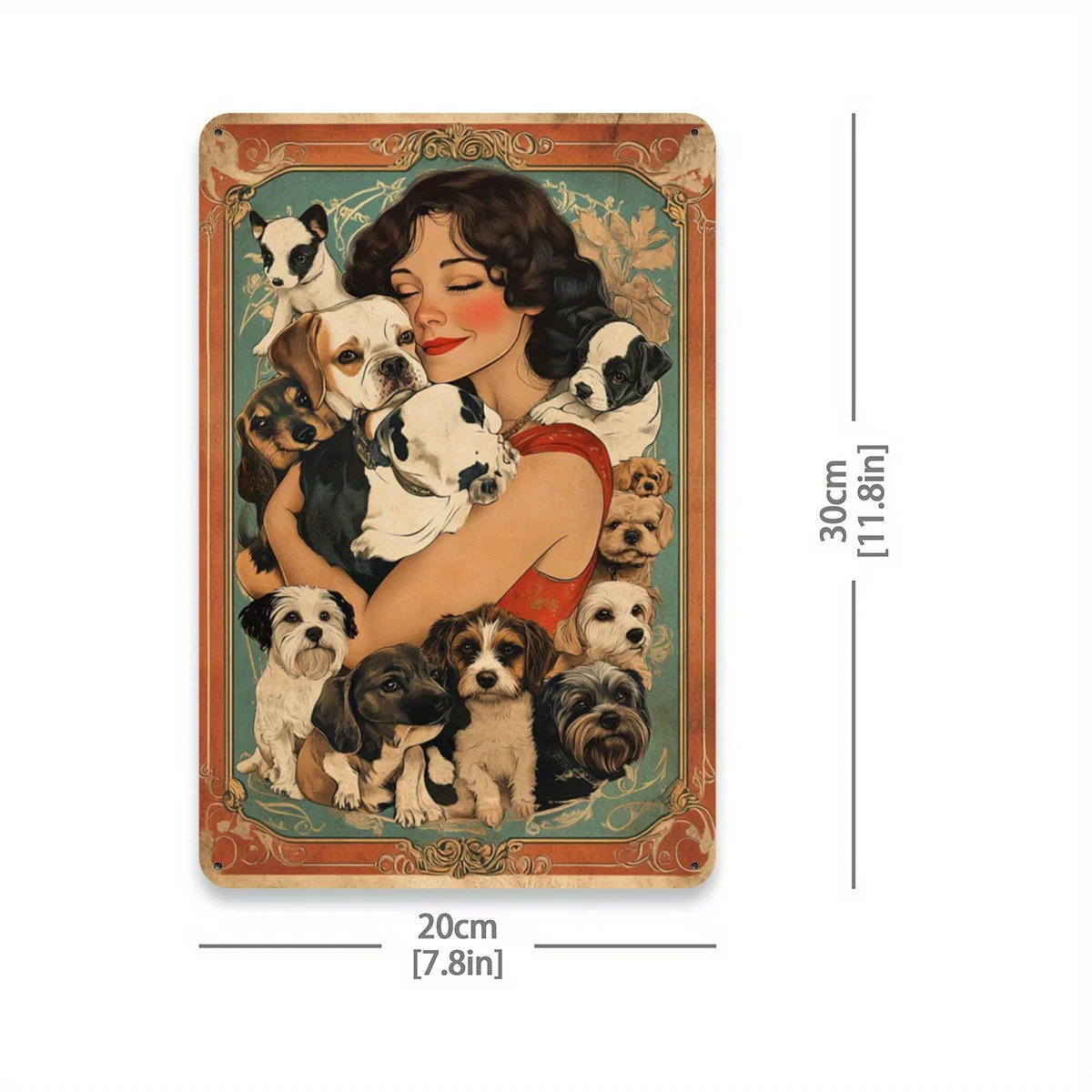 CIFBUY Retro 1950s Farmhouse Aluminum Wall Art Waterproof Dog Lady Metal Sign For Home Cafe Garage Decor Durable Iron Hanging