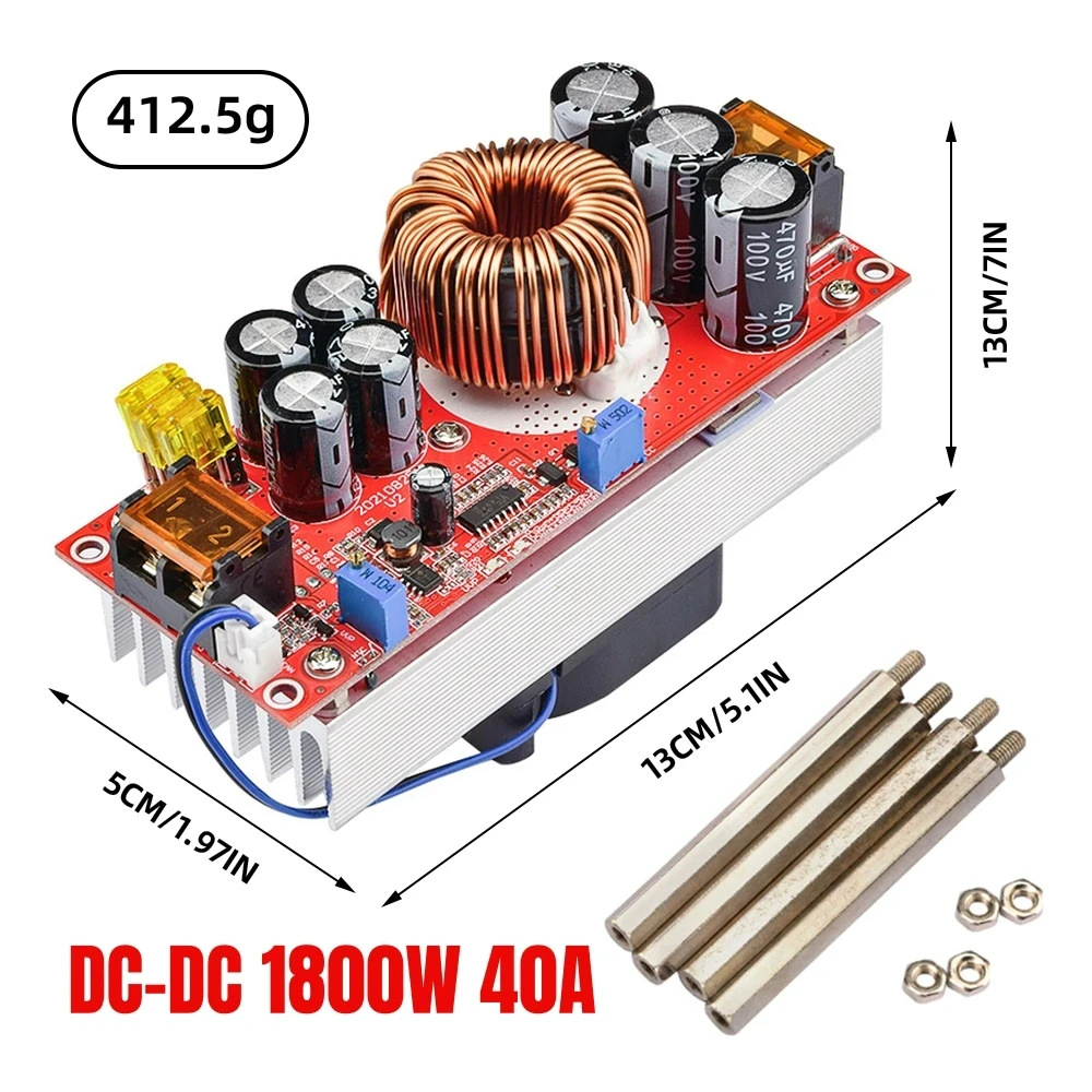 1200W 1500W 1800W 20A 30A 40A DC-DC Boost Converter Step Up Power Supply Module 10-60V to 12-90V Adjustable Voltage Charger