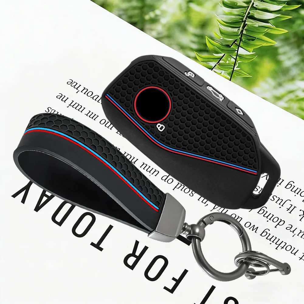 Premium Key Chain For Car-silicone Key Cover Accsesories Car Key Case For BMW Series 7 735i 740Li X7 X1 U11 2023 I7 G07 LCI XM