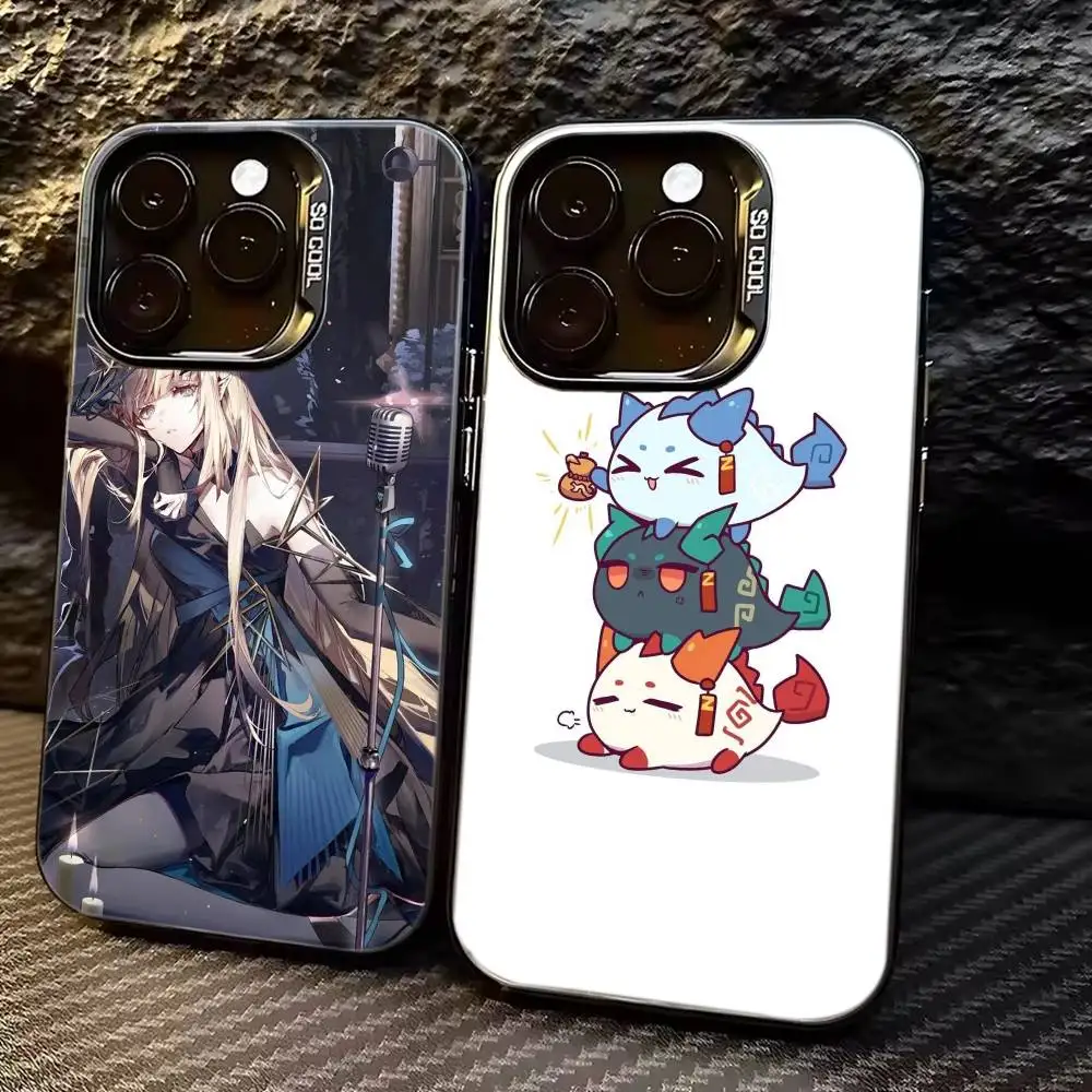 

Game Arknights Phone Case For iPhone 17,16,15,14,13,12,11 Plus,Pro Max,XS,Colorful Silver Phone case Funda Cover