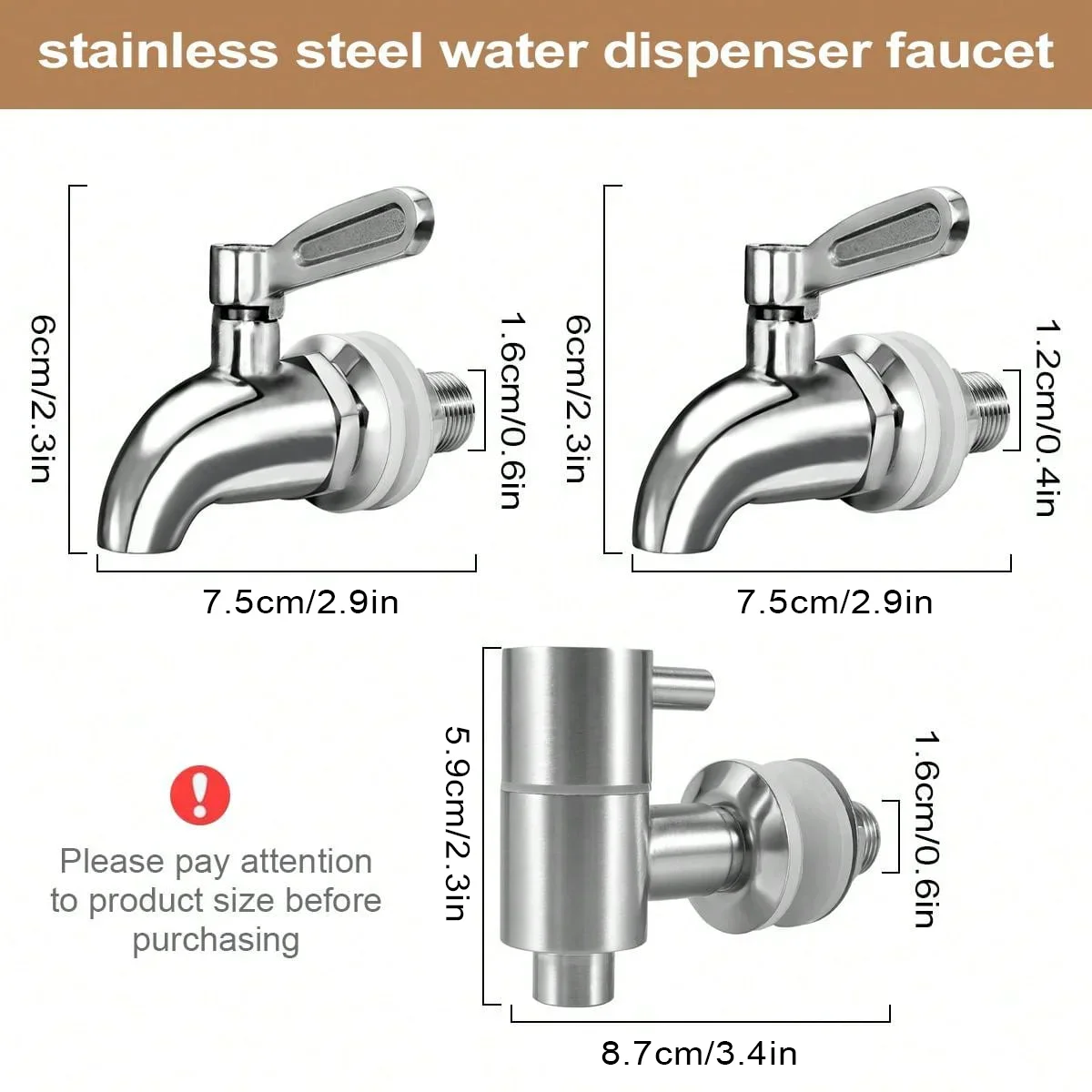 Beverage Dispenser Replacement Spigot Stainless Steel Dispenser Faucet Cold Beer Drink Juice Wine Barrel Faucet