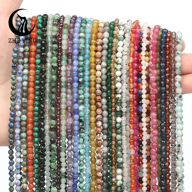 

10 Strands 3mm Natural Faceted Ruby Stone Beads Small Tiny Fluorite Loose Beads for Jewelry Making DIY Bracelets Accessories