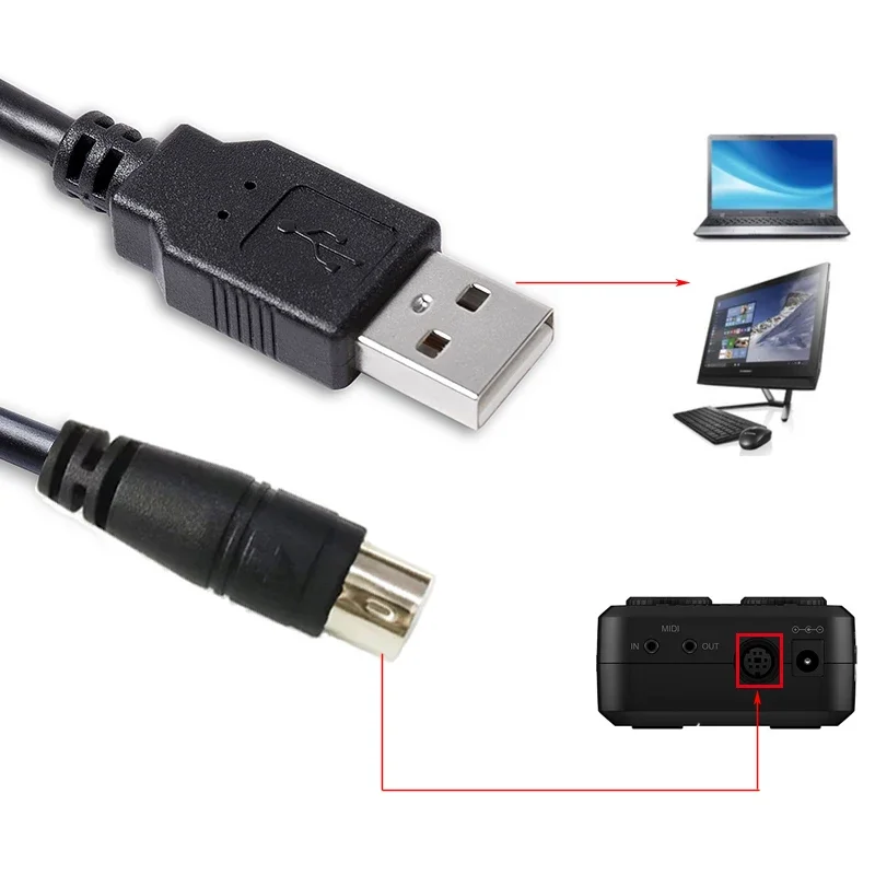Câble d'interface Audio USB A/C vers Mini Din 7 broches, pour multimédia IK iRig Stream stéréo IRIG PRO Duo touches d'e/s e/s 25 49 MIDI 2 HD