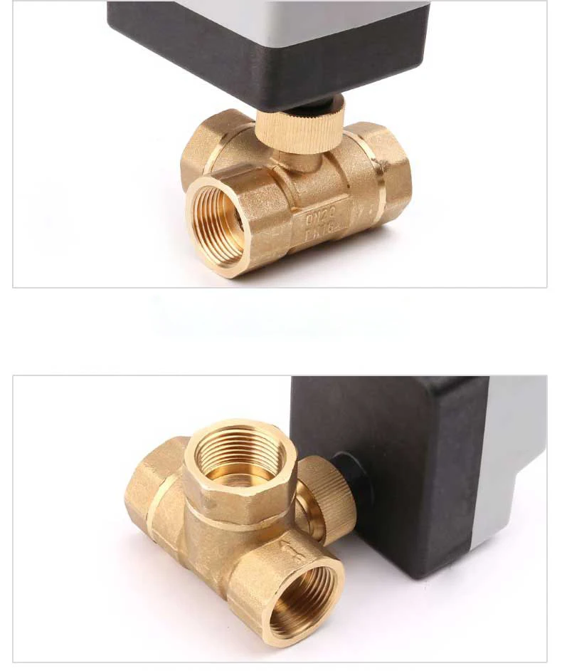 Magnetventil DN15 DN20 DN25 DN40 3 Ways Motorized Ball Valve 220V 12V 24V 3-Wire 2 Control Brass Electric Ball Valve With Manual Swit Pneumatik — Detail 3