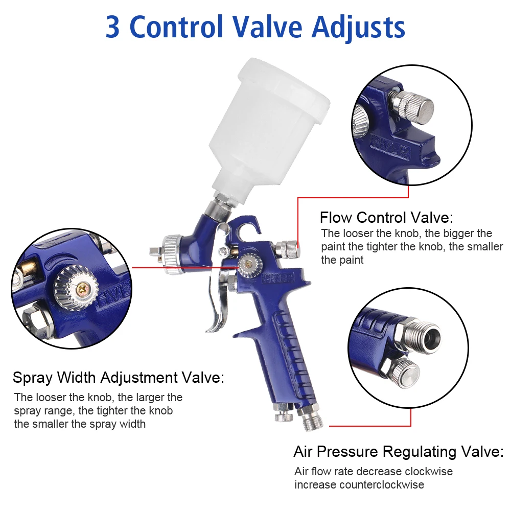 Airbrush For Painting Car Aerograph Spraying Gun Mini Air Paint Spray Guns Mini Air Paint HVLP Spray Gun 1.0mm Nozzle