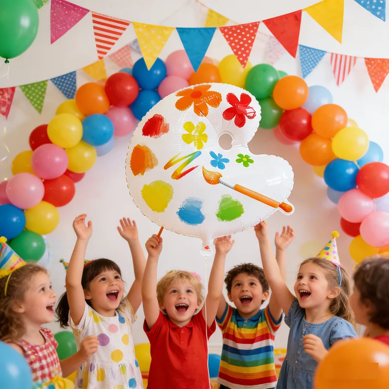 Palette Balloon, Children\'s Painting Party Decoration ,Art Painting Aluminium Film Balloon