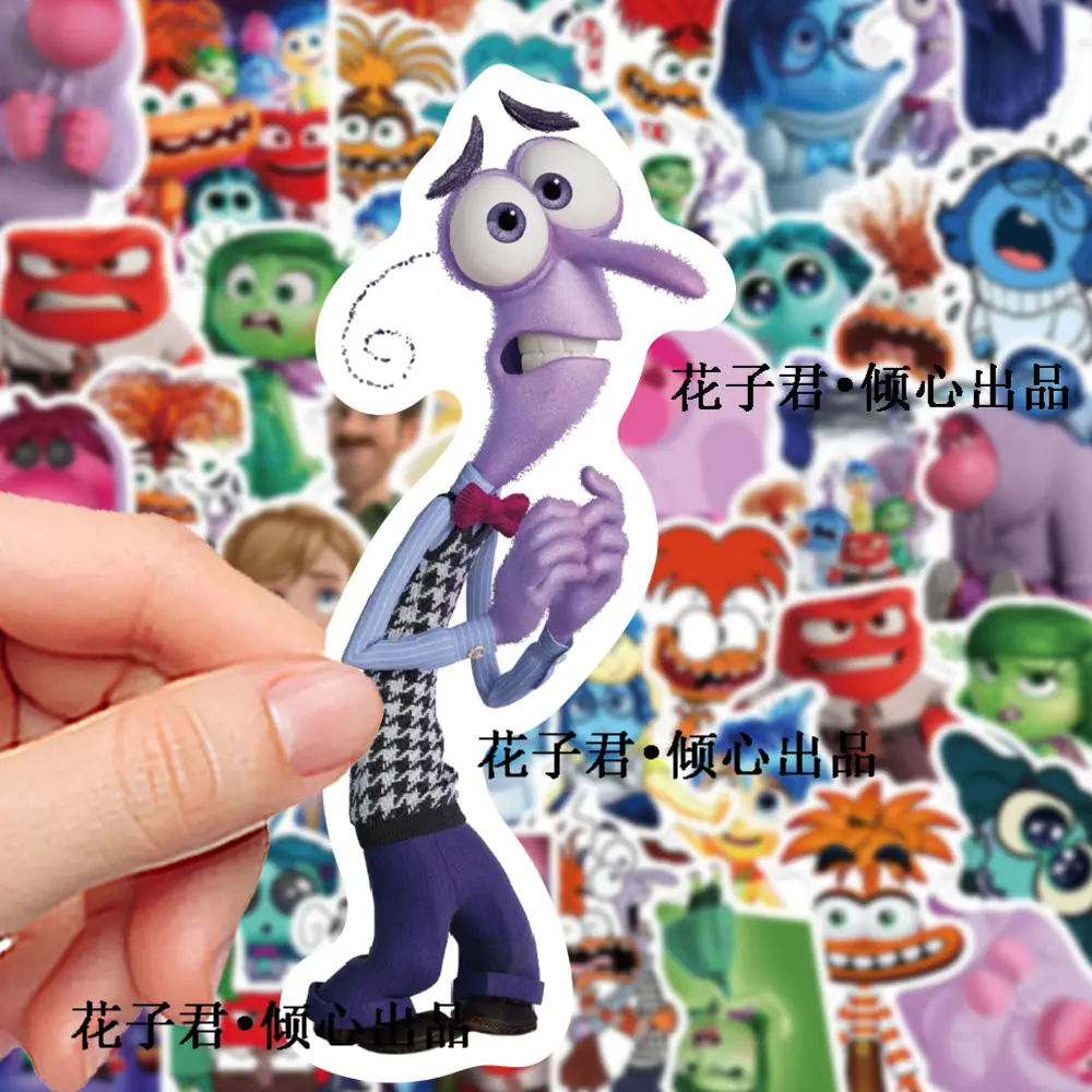 100 sztuk Inside Out 2 Naklejki Disney Kawaii Cute Anime Toys Joy Anger Envy Kubek na wodę Kreatywne dziewczyny Naklejki dekoracyjne Prezenty