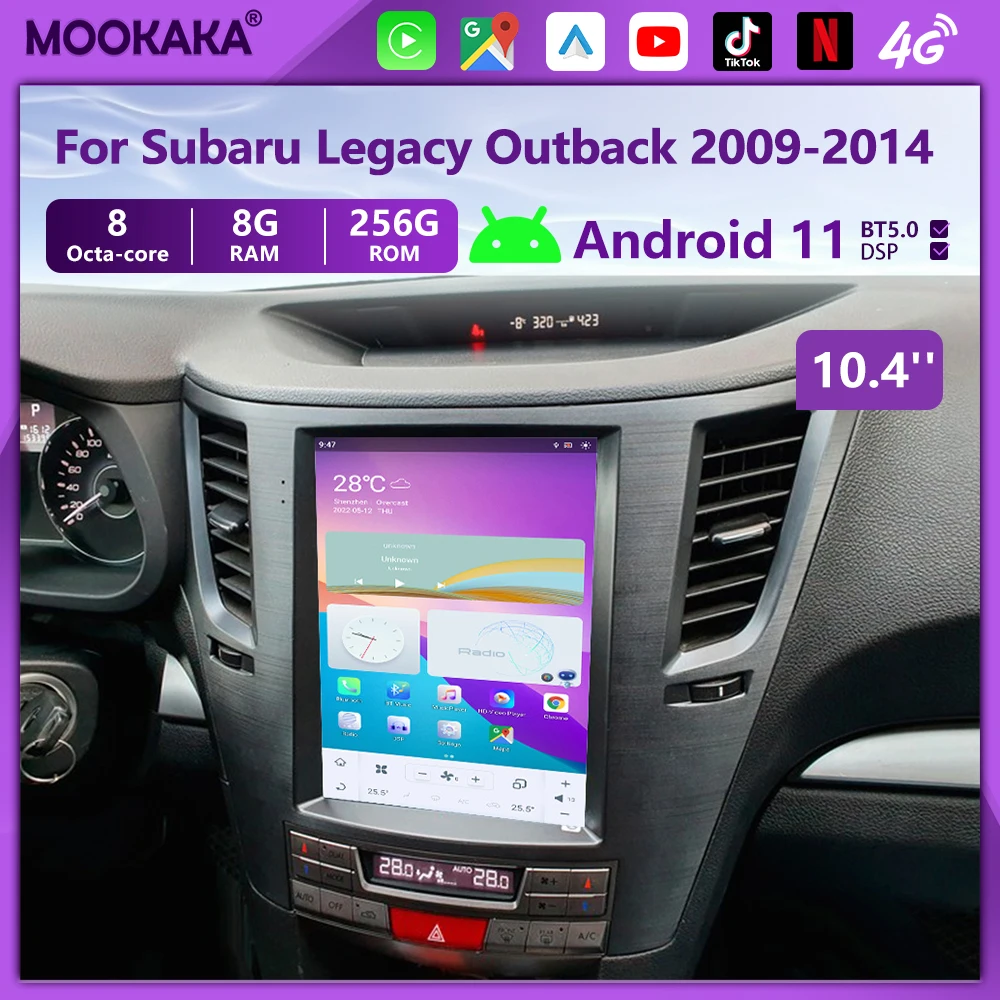 

Qualcomm665 Carplay Car Radio For Subaru Legacy Outback 4 2009-2014 Android11 GPS Navigation Multimedia Player Head Unit Stereo