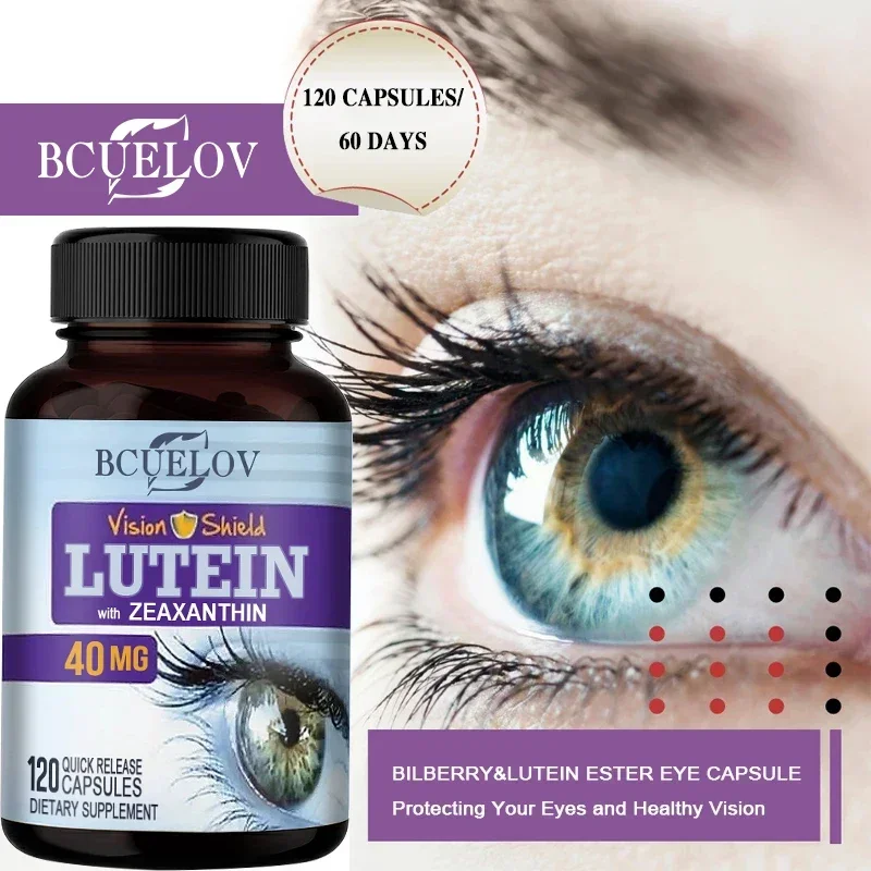 Lutein Zeaxanthin Capsules - Eye Supplement, Vision, Eye Health, Vegetarian, Antioxidant, Eyestrain Relief, Non-GMO Gluten Free