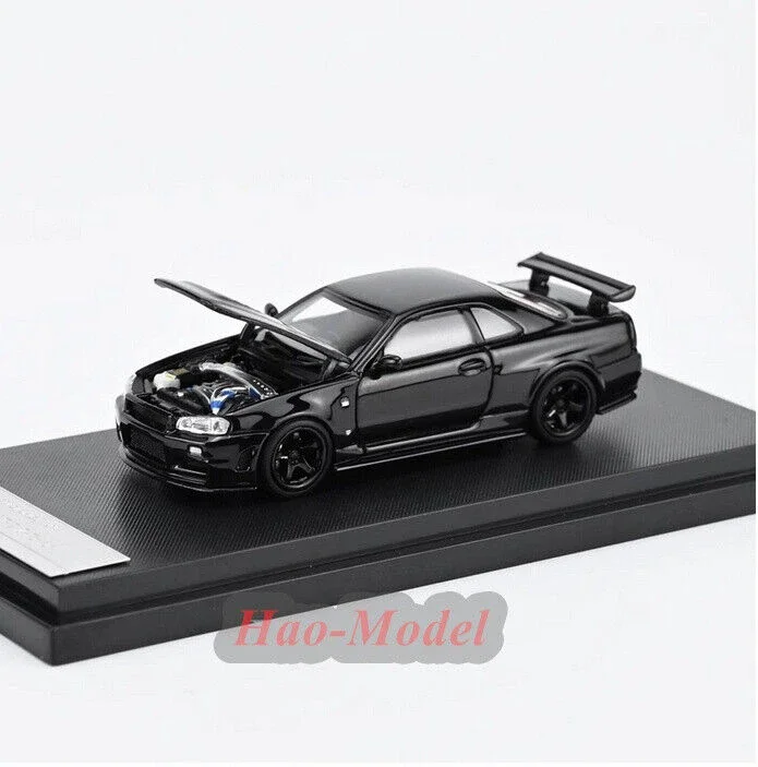 MotorHelix MH 1/64 لنيسان GTR R34 Z لحن سبيكة دييكاست نموذج سيارة محاكاة لعب الأولاد هدايا عيد ميلاد هواية عرض الحلي