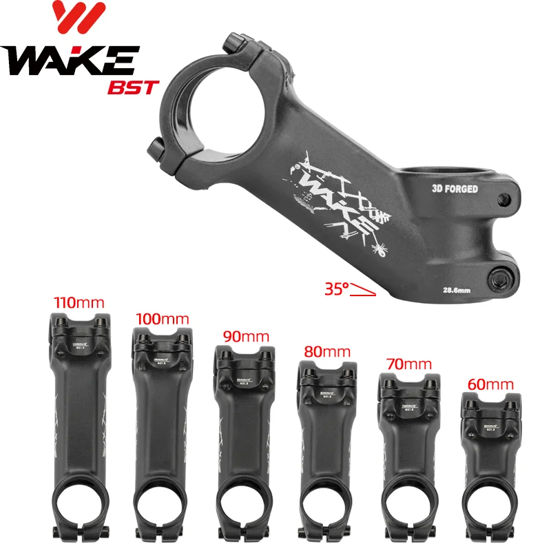 Wake Mountain Bike MTB Handlebar Stem 35 Degree 31.8mm Aluminum Alloy Lightweight for Road Bicycle Accessories BMX Cycling