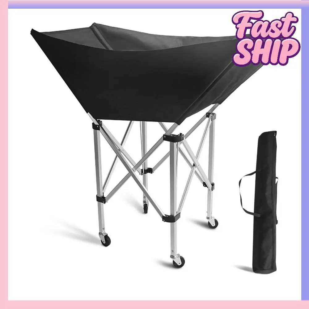 

Collapsible Hammock Ball Cart with Wheels Garage Sports Equipment Organizer with Carry Bag for Easy Storage and Transport