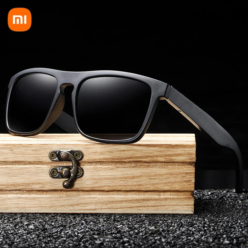 Xiaomi Polarized 100% Natural Wooden Sunglass Frame Bamboo Black Sunglasses Men\'s UV Protection Luxury Vintage Sunglasses