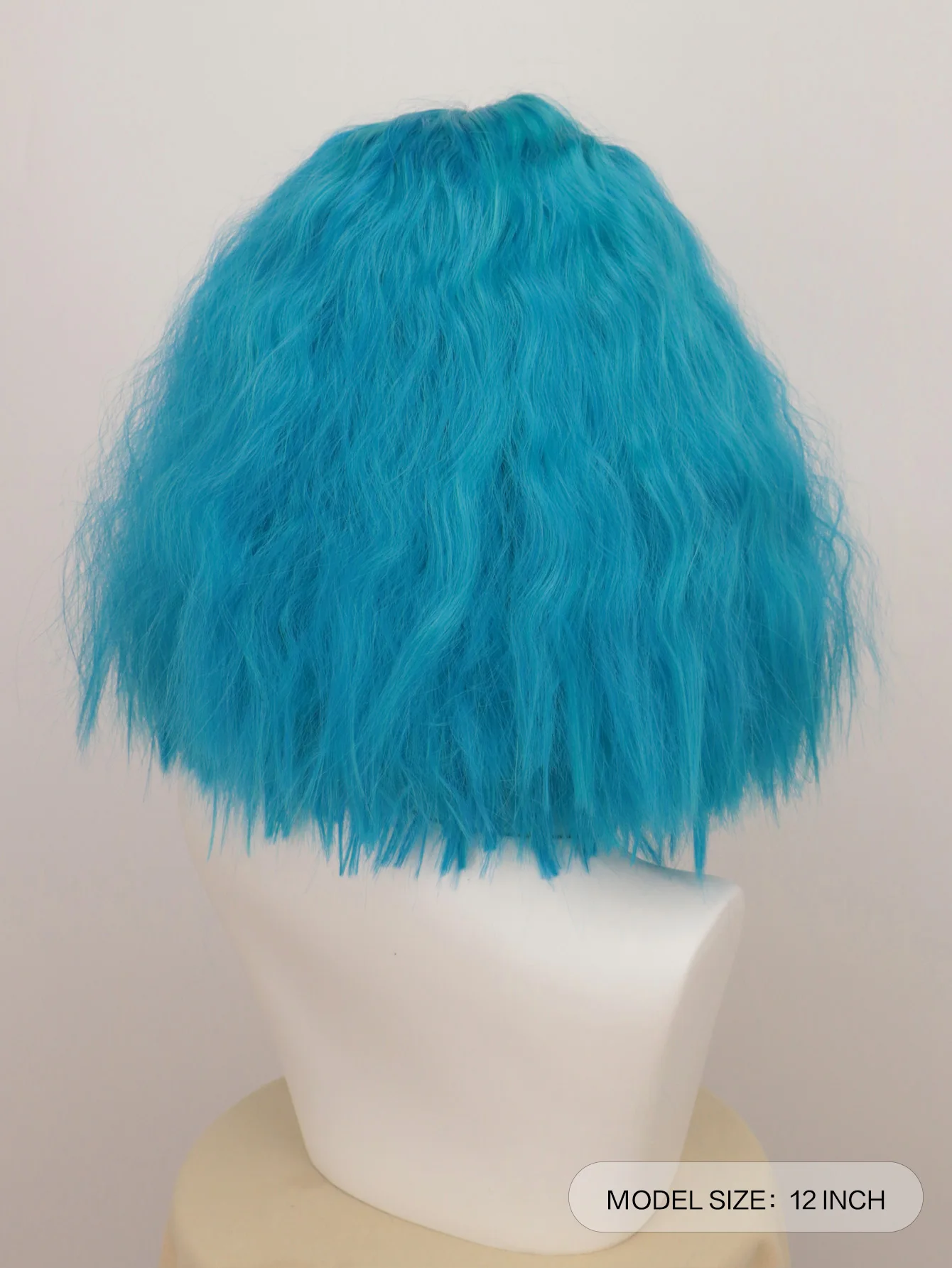 inside out Envy Cosplay Pruik voor Vrouwen Blauw Kort Krullend Haar Anime Kostuum Accessoire Perfect voor Halloween Feestjes