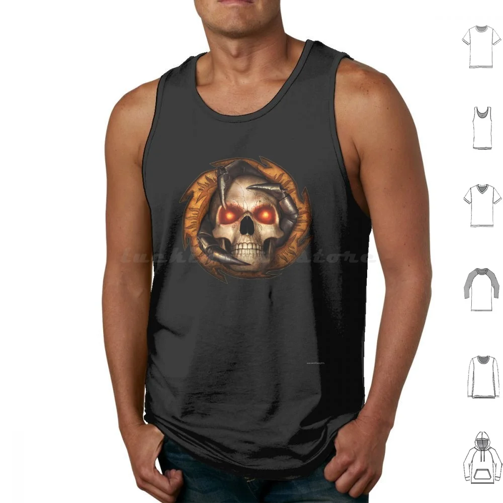 Baldur'S Gate Skull Tank Tops Vest Sleeveless Baldurs Gate Baldurs Gate Baldur Rpg Role Play Game Videogame 3 Three Games