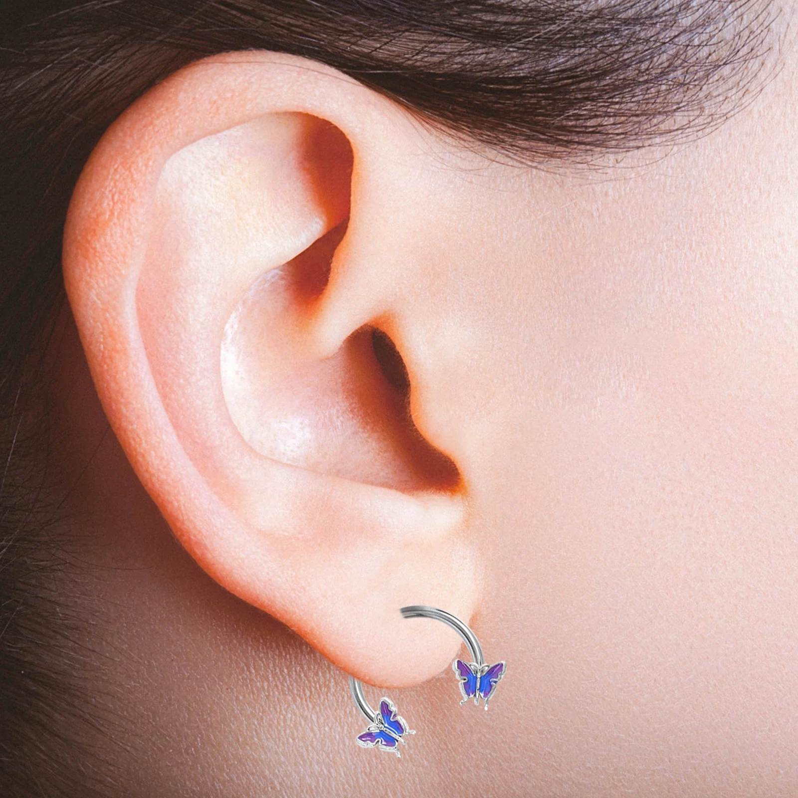 

4Pcs Horseshoe Gauge Earrings Stylish Ear Jewelry Septum Ring Ear Bone Ring Piercing Earrings for Women Piercing Earring