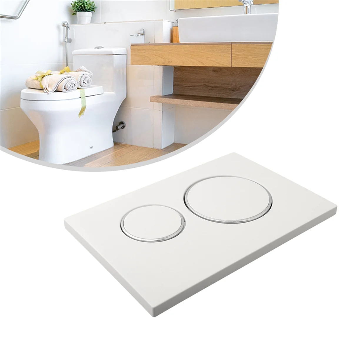 For Geberit Sigma20 Dual Flush Plate White Color Chrome Design Rings Plastic Material