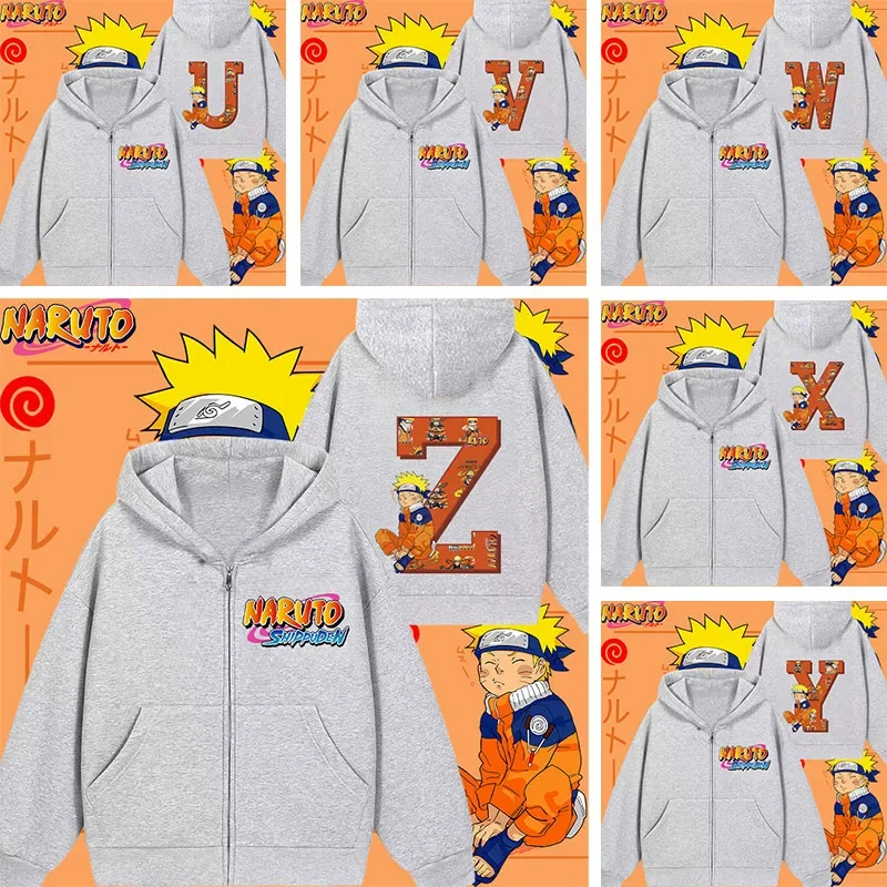 

Naruto Kids Hoodie with Letter A-Z Print - Cartoon Design - Girls' Casual Top - Boys' Sport Shirt - Long Sleeve - Fall/Winter