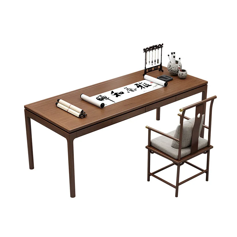 

New Chinese solid wood calligraphy table household zen painting and calligraphy table homestay study