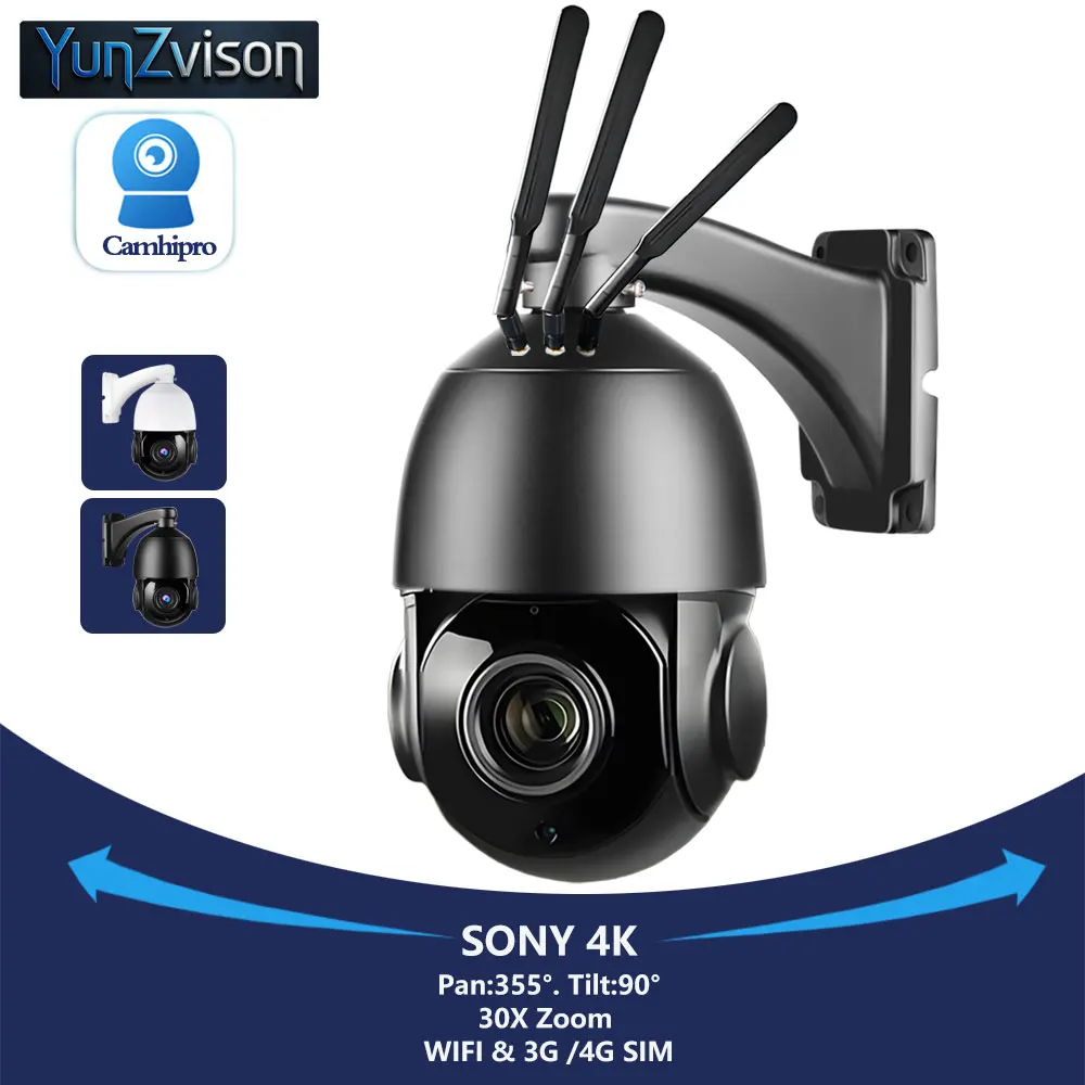 

SO-NY415 4K 8MP 30X Zoom 3G 4G SIM Card Surveillance Vedio PTZ Speed Dome Wireless Камера Wifi Two Way Audio Humanoid Tracking