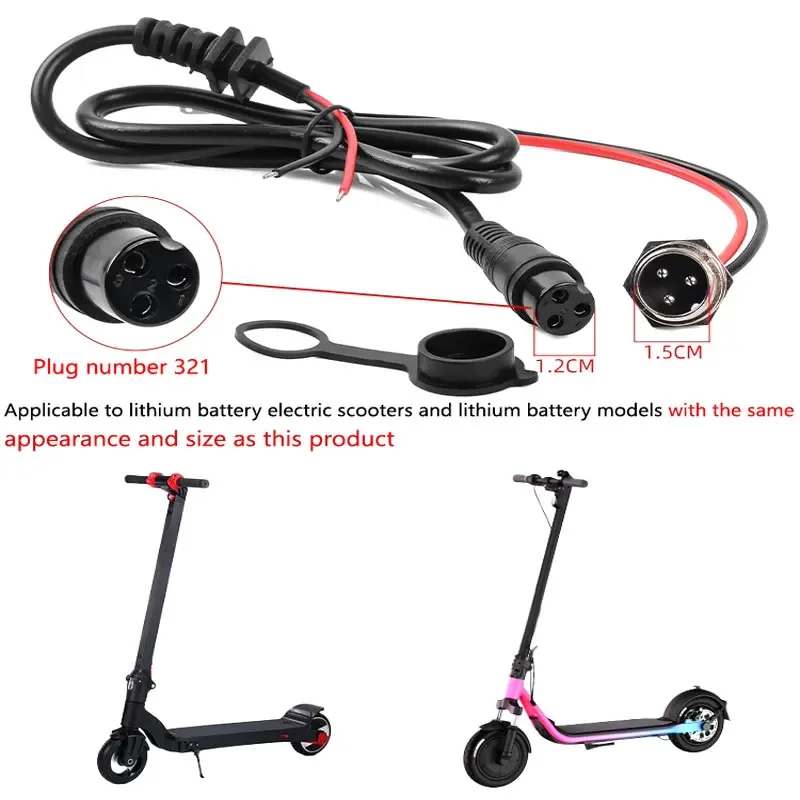 GX-16 3-Pin Aviation Plug Charging Port Socket for Electric Scooter Lithium Battery Charger Cable 220V IP67 Waterproof Dustproof