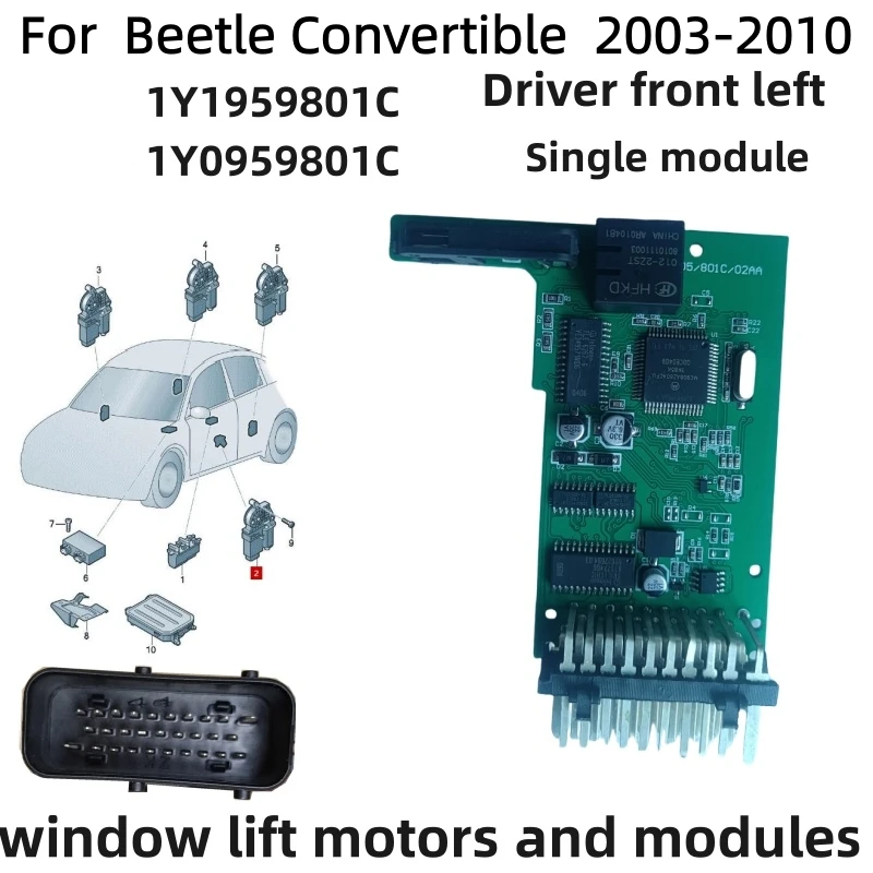 Voor Beetle Cabriolet Raammotoren linksvoor en rechtsvoor Deurbedieningsmodule 1Y1959801C 1Y1959802D 1Y0959801C 1Y0959802D