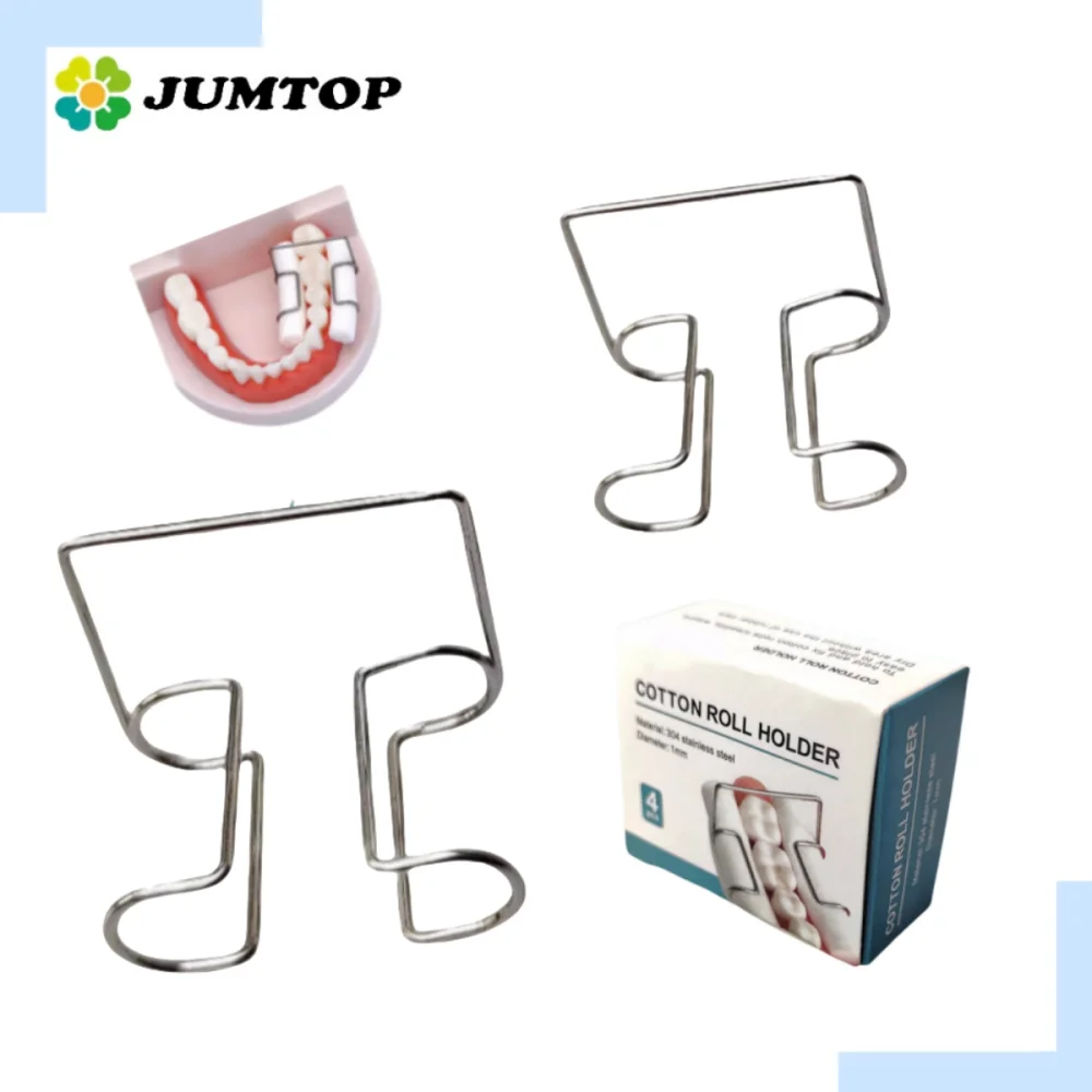 

4Pcs Dental Cotton Roll Clip Stainless Steel Autoclavable Cotton Roll Holder For Dentist Clinic Dentistry Lab Supplies Tools