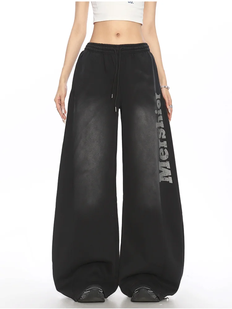 

Брюки женские фиолетовые женские летние каникулы стиль бамбук-хлопок струящиеся широкие мешковатые эластичные легкая подкладка курортный художественный Y2K