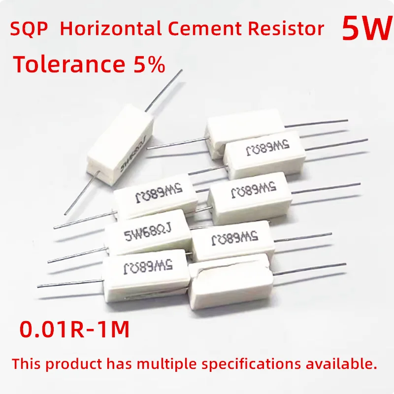 

10 шт. горизонтальный цементный резистор 5 Вт 5% 0,01R 1 К 100 К 200 К 300 К 100R 150R 150 К 56 К индуктивный фиксированный проволочный керамический сопротивление