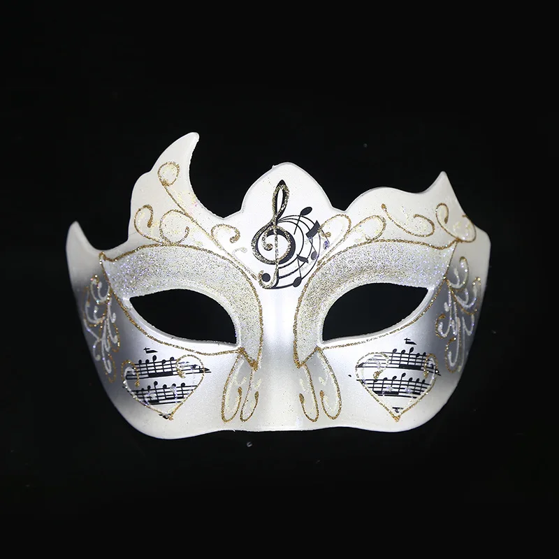 Venetian Ball Upper Music Notation Half Face Masquerade Mask Halloween Theme Party Cosplay Mask Dance Makeup Props