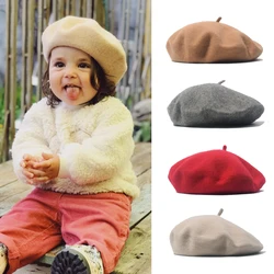 Wool Baby Girl Hat Winter Autumn Kids Beret Hat for Girls Accessories Fashion Baby Cap Infant Stuff 1-4Y