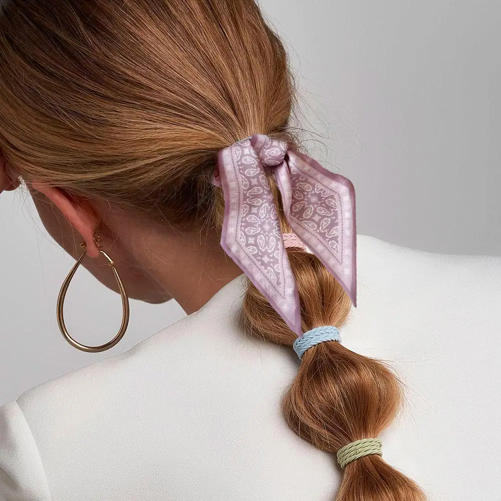 

Women Scarf Luxury Silk Scarf Fashion Hair Headband Foulard Skinny Bag Scarves Neckerchief Suitable For Daily Wear