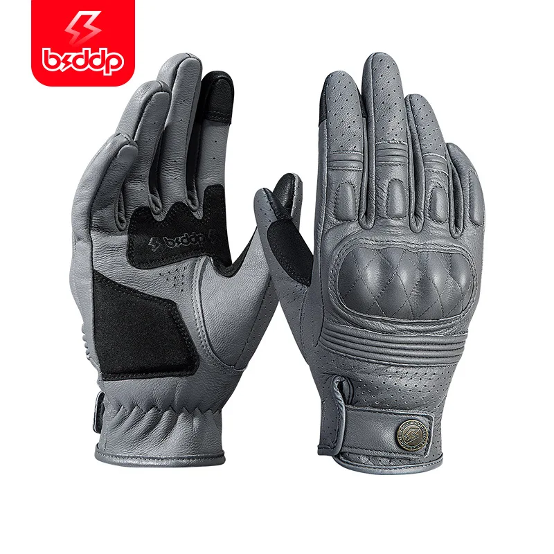 

Off-road Motorcycle Riding Gloves Perforated Leather Breathable Anti-fall Retro Motorcycle Protective Equipment Four-season