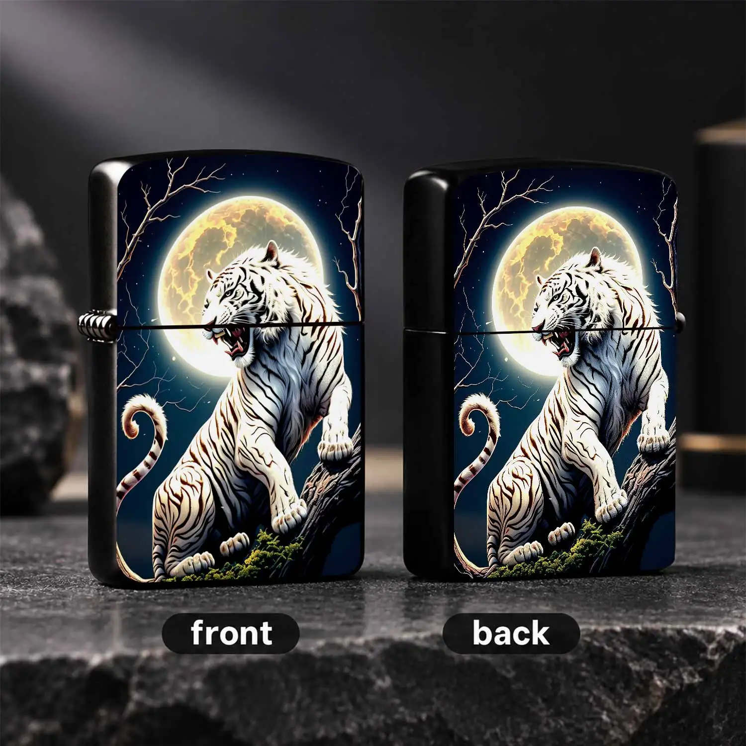 Stunningroar Full Moon Print Portable Ignition Accessory, Stylish Vibe Night Sky Art Pattern Practical Multi-Scenario Use Gear, Ideal Unique Decorative Present For Friends Family Art Lovers For Daily Outdoor Gatherings A Humorous And Intere