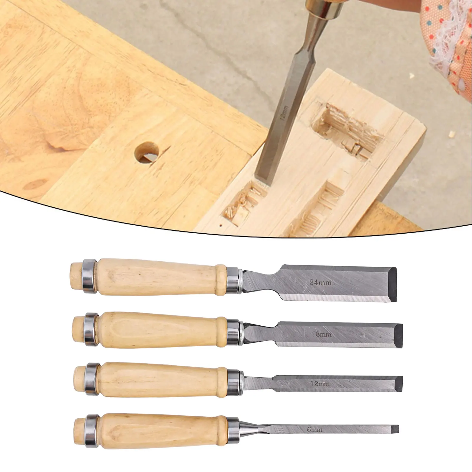 Chisel Set For Wood Carbon Steel Chisels For Professionals For Beginners Chrome-plated Ferrules Integrated Chisel Body