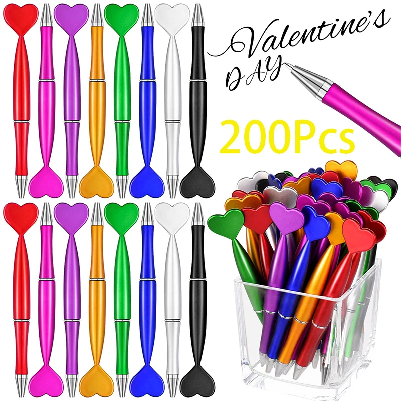 200pcs-valentines-day-pens-heart-shaped-cute-novelty-ballpoint-pens-rollerball-black-gel-ink-pretty-pen