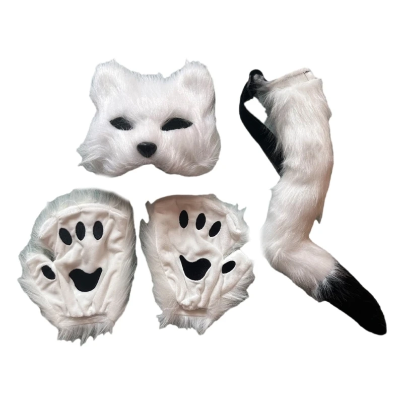 

Костюмы кошек косплей наполовину кошки маски кошки лапы перчатки кошки хвост набор Хэллоуин
