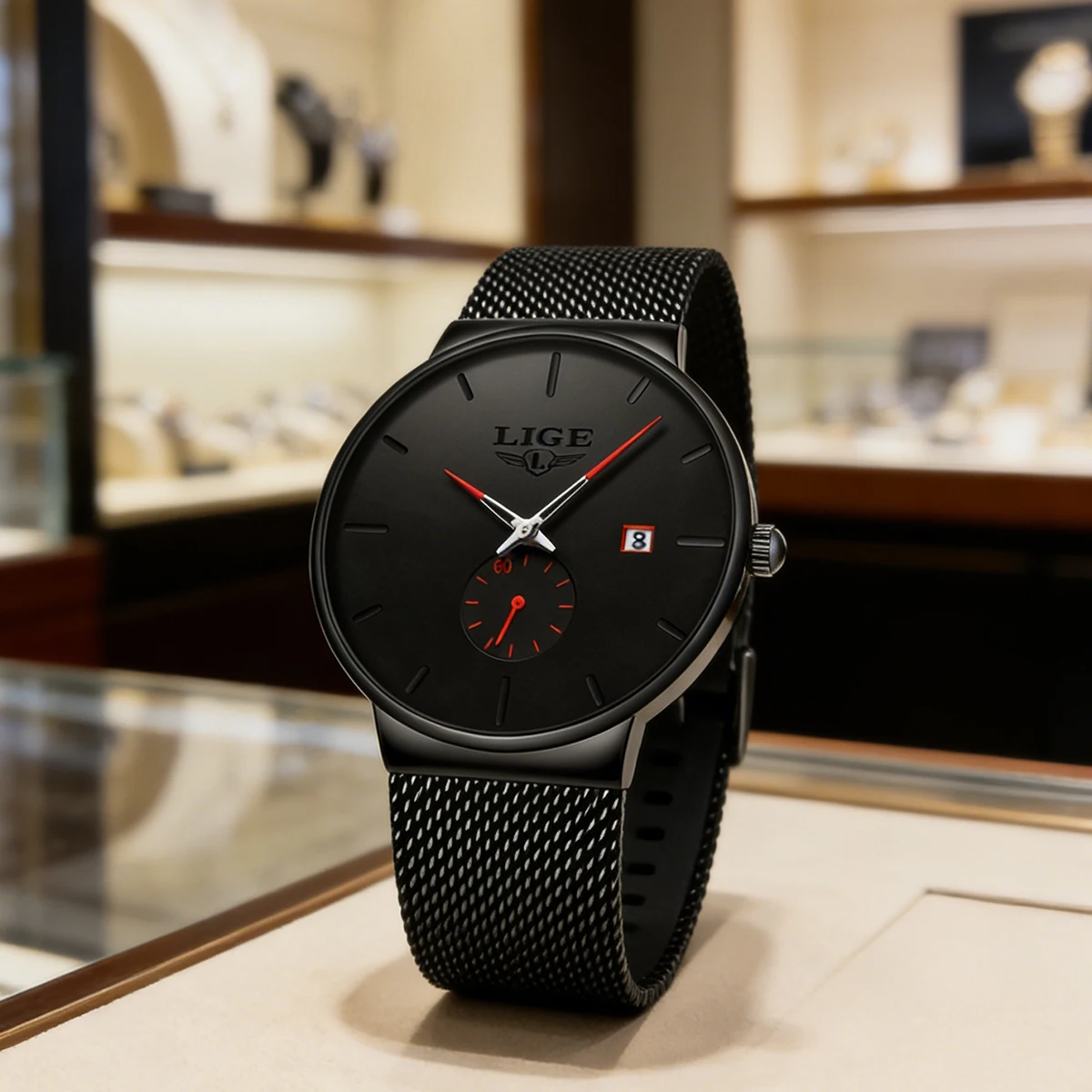 LIGE Neue Luxus Uhr für Männer Military Leder Mann Armbanduhr Quarzuhr Wasserdicht Leucht Datum Woche männer Uhren Reloj + box