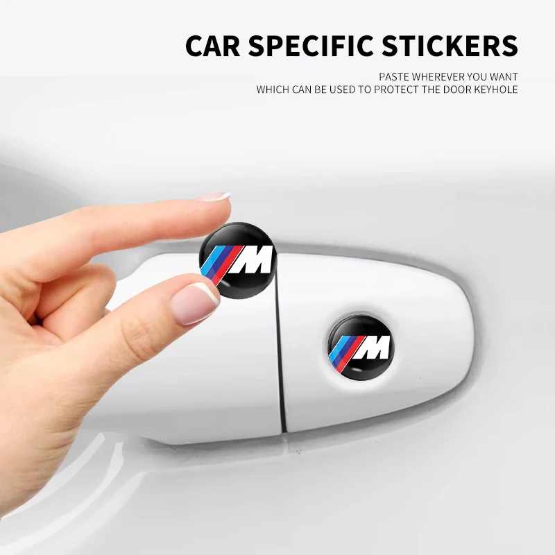 2/5/10Pcs 15mm Car Lock Keyhole Stickers Decoration Protection For BMW M X1 X3 X5 X6 X7 E30 E90 M3 E84 E83 F25 E91 E60 F15 F16 E