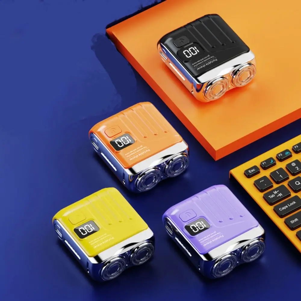 

Магнитная бритва с двойной головкой Ultra Clean с цифровым дисплеем, мини-электробритва, перезаряжаемый моющийся триммер для лица и бороды