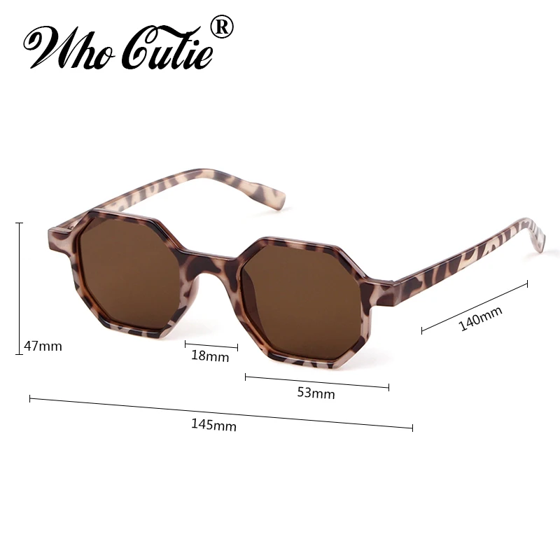 Fashion Octagon Leopard Sunglasses Women Brand Designer 2019 Vintage Hexagon Tortoiseshell Frame Sun Glasses Shades Lady OM553B