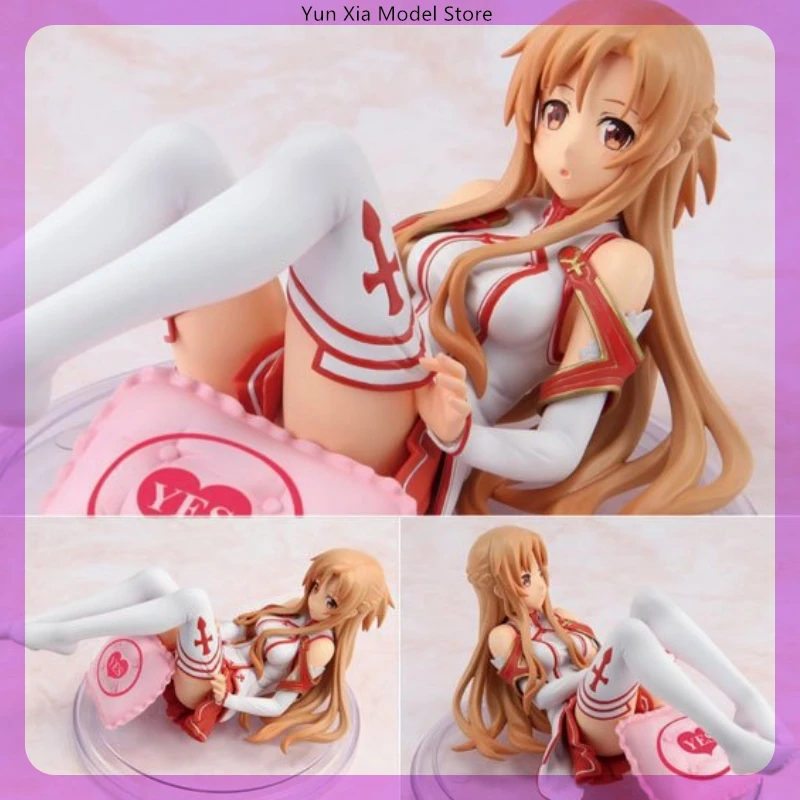 

7cm Sword Art Online Yuuki Asuna Lying Posture Anime Girl Figure Model Statue Boys Collection Desktop Decoration Ornament Toys