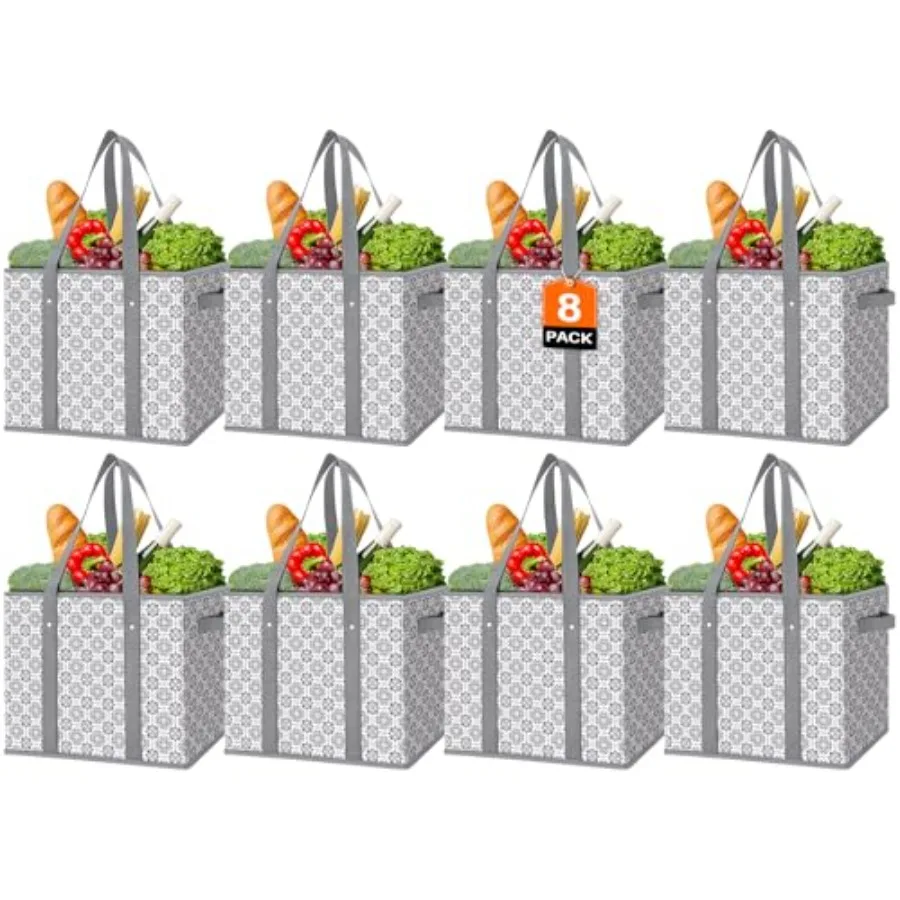 

Многоразовые сумки для продуктов, 8 штук в упаковке, большие водонепроницаемые сумки-шопперы, складные сумки для одежды, обуви и пикников