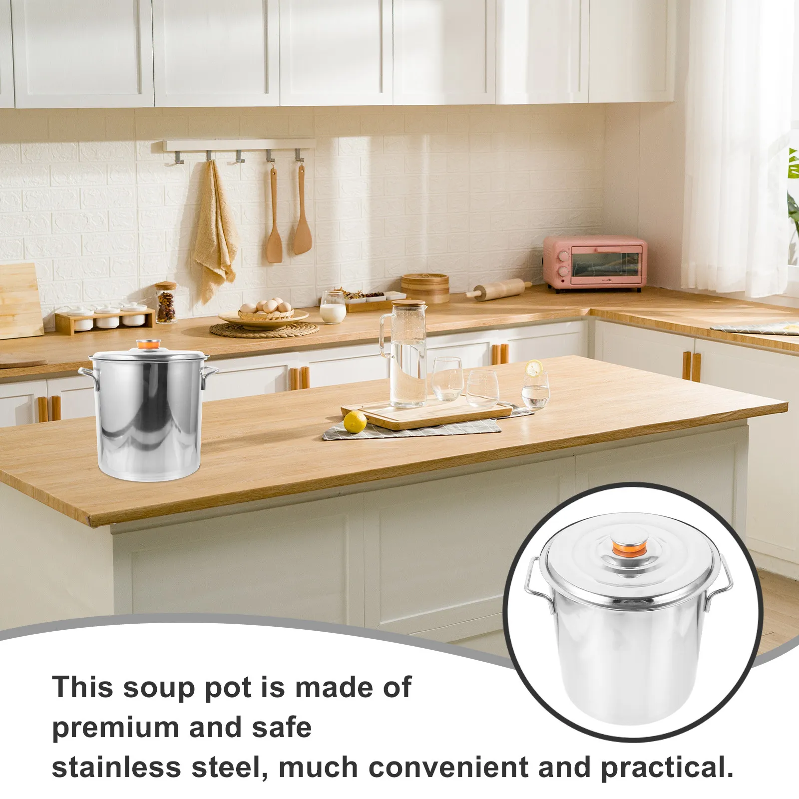 

Stainless Steel Pot 25# Crawfish Boiler Seafood Stew Stainless Steel Boiler Pot Metal Stockpot Kitchen Supplies