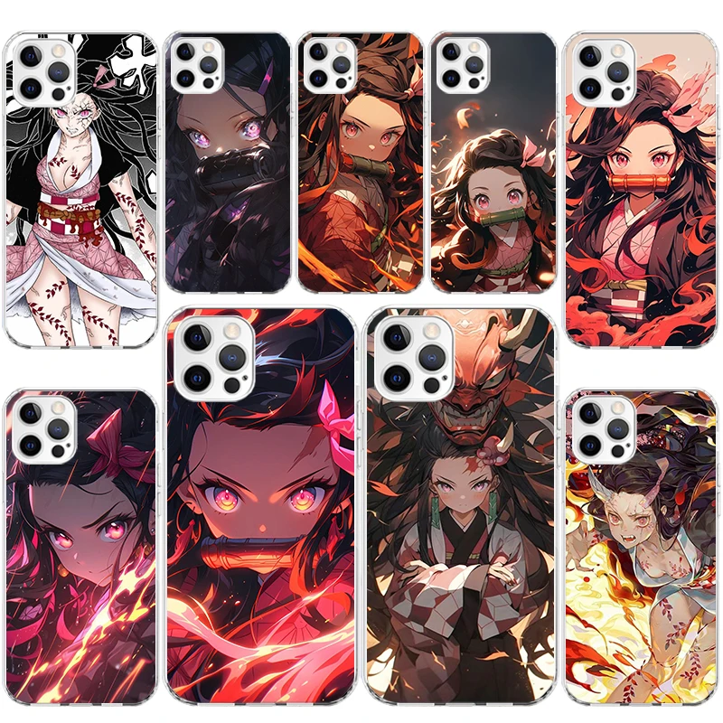 Nezuko Demon Slayer Soft Silicone Phone Case For Apple iPhone 11 14 15 16 Pro 12 13 Mini XR X XS Max 7 Plus 8 + Fundas Cover 11 